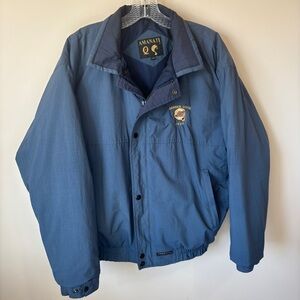 Vintage Amanati “Derrick Dodge Jeep Blue Bomber Jacket Weather-Resistant